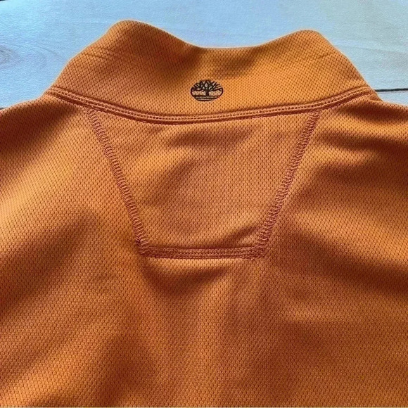 Timberland Mens 3XL 1/4 Zip Heavyweight Orange Sweatshirt Y2K - Picture 5 of 10